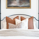 Nina Floral Block Printed Pillow Cover | Brown | Lumbar