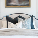 Chloe Floral Block Printed Pillow Cover | Blue