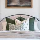 Jardim Floral Block Printed Pillow Cover | Olive Green | Lumbar