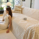 Thickened 3D Plush Premium Living Spaces Couch Covers Soft and Warm Couch Protector Blanket
