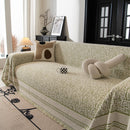 Textured Woven Furniture Protector for Couch, Rustic Farmhouse Sofa Throw Blanket