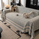 Textured Woven Furniture Protector for Couch, Rustic Farmhouse Sofa Throw Blanket