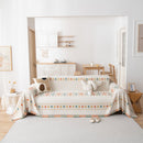 Bohemian Geometric Sofa Throw Cover, Cozy & Protective Ethnic-Inspired Couch Cover