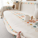 Bohemian Geometric Sofa Throw Cover, Cozy & Protective Ethnic-Inspired Couch Cover