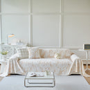 Plush Faux Fur Warm Sofa Cover with Waves Jacquard Textured Throw Blankets for Couch
