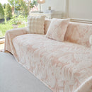 Plush Faux Fur Warm Sofa Cover with Waves Jacquard Textured Throw Blankets for Couch