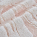 Plush Faux Fur Warm Sofa Cover with Waves Jacquard Textured Throw Blankets for Couch