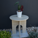 Travertine Marble Coffee Table, Round Marble Coffee Table, Luxury Side Table, Elegant Coffee Table for Living Room, Marble Side Table