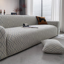 Modern Geometric Jacquard Sofa Slipcover, High Stretch 1-Piece Textured Couch Cover