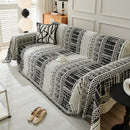 Chenille Sofa Cover Throw Blanket, Boho Geometric Scratch Proof Couch Protector