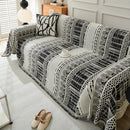 Chenille Sofa Cover Throw Blanket, Boho Geometric Scratch Proof Couch Protector