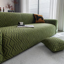 Modern Geometric Jacquard Sofa Slipcover, High Stretch 1-Piece Textured Couch Cover