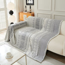 Chenille Sofa Cover Throw Blanket, Boho Geometric Scratch Proof Couch Protector