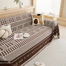 Chenille Houndstooth Couch Cover, Chaise Lounge Blanket Cover, Sectional Couch Scratch Protector