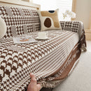 Chenille Houndstooth Couch Cover, Chaise Lounge Blanket Cover, Sectional Couch Scratch Protector