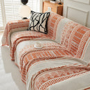 Chenille Sofa Cover Throw Blanket, Boho Geometric Scratch Proof Couch Protector