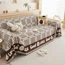 Chenille Houndstooth Sofa Throw Cover, Scratch Proof Cozy Throw Blankets for Couch