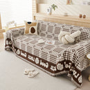 Chenille Houndstooth Sofa Throw Cover, Scratch Proof Cozy Throw Blankets for Couch
