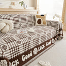Chenille Houndstooth Sofa Throw Cover, Scratch Proof Cozy Throw Blankets for Couch