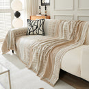 Chenille Sofa Cover Throw Blanket, Boho Geometric Scratch Proof Couch Protector
