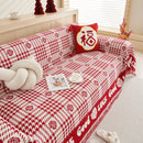 Chenille Houndstooth Sofa Throw Cover, Scratch Proof Cozy Throw Blankets for Couch