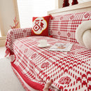 Chenille Houndstooth Sofa Throw Cover, Scratch Proof Cozy Throw Blankets for Couch