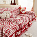 Chenille Houndstooth Sofa Throw Cover, Scratch Proof Cozy Throw Blankets for Couch
