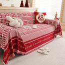 Chenille Houndstooth Couch Cover, Chaise Lounge Blanket Cover, Sectional Couch Scratch Protector