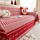 Chenille Houndstooth Couch Cover, Chaise Lounge Blanket Cover, Sectional Couch Scratch Protector