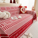 Chenille Houndstooth Couch Cover, Chaise Lounge Blanket Cover, Sectional Couch Scratch Protector