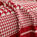 Chenille Houndstooth Couch Cover, Chaise Lounge Blanket Cover, Sectional Couch Scratch Protector