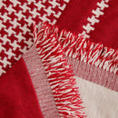 Chenille Houndstooth Couch Cover, Chaise Lounge Blanket Cover, Sectional Couch Scratch Protector