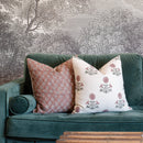Kay Floral Block Printed Pillow Cover | Rust