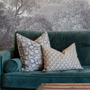 Rhea Floral Block Printed Pillow Cover | Mustard | Lumbar