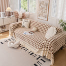 Jacquard Plush Houndstooth Sofa Throw Cover, Cover Throws for Sofas, Stylish Living Room Throws