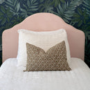 Rhea Floral Block Printed Pillow Cover | Mustard | Lumbar