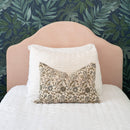 Mirelle Floral Block Printed Pillow Cover | Blue, Green, Burgundy | Lumbar