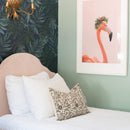 Mirelle Floral Block Printed Pillow Cover | Blue, Green, Burgundy | Lumbar