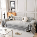 Chenille Houndstooth Couch Cover, Chaise Lounge Blanket Cover, Sectional Couch Scratch Protector