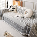 Chenille Houndstooth Couch Cover, Chaise Lounge Blanket Cover, Sectional Couch Scratch Protector