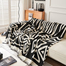 Chenille Geometric Sofa Throw Blanket, Boho Washable Furniture Throw Covers for Sofa