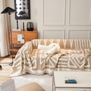 Chenille Geometric Sofa Throw Blanket, Boho Washable Furniture Throw Covers for Sofa