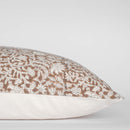 Nina Floral Block Printed Pillow Cover | Brown | Lumbar