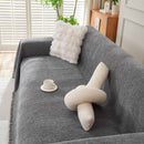 Solid Color Chenille Sofa Throw Blanket, Cozy & Easy Care Fringed Furniture Protector