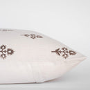 Mia Floral Block Printed Pillow Cover | Brown