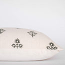 Mia Floral Block Printed Pillow Cover | Forest Green | Lumbar