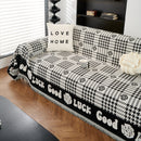 Chenille Houndstooth Sofa Throw Cover, Scratch Proof Cozy Throw Blankets for Couch