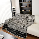 Chenille Houndstooth Couch Cover, Chaise Lounge Blanket Cover, Sectional Couch Scratch Protector