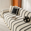 Boho Couch Throw Blanket with Textured Stripes, Sofa Cover for Living Room Decor