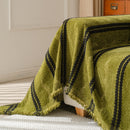 Boho Couch Throw Blanket with Textured Stripes, Sofa Cover for Living Room Decor